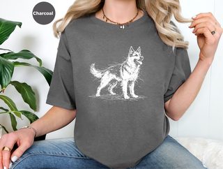 German Shepherd Sketch funny shirt - photo 7