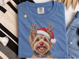 Yorkie Reindeer Santa Hat - photo 7