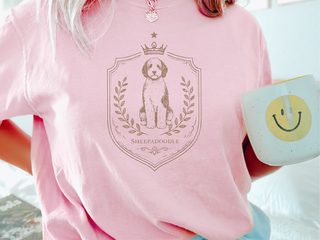 Comfort Colors Sheepadoodle royal Crest doodle dog shirt - photo 2