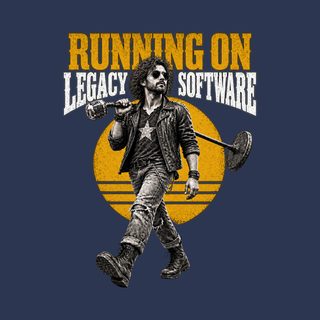 Rocker Running On Legacy Software Vintage Rocker Tee Coder Shirt