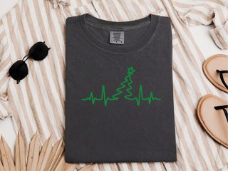 Grandpa Christmas Tree Heartbeat funny shirt - photo 2