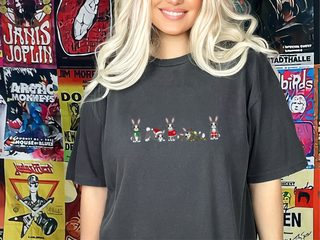 Christmas Bunny Rabbit Lineup funny shirt - photo 3
