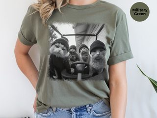 Cat Thugs In Car funny shirt - photo 8