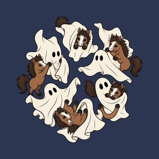 Cute Ghost Playing With Horse Shirt - Spooky Horse Lover Gift