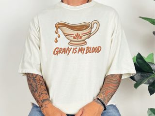 Gravy Is My Blood Embroidery funny shirt - photo 7