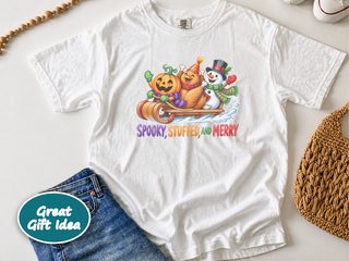Spooky Stuffed And Merry Watercolor Sleigh Ride funny shirt - photo 1