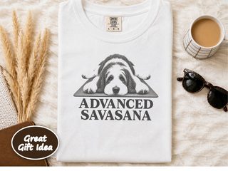 Sheepadoodle Advanced Savasana Yoga doodle dog shirt - photo 1