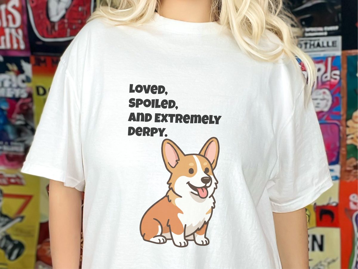 Derpy Welsh Corgi Comfort Colors T-Shirt Funny Dog Lover Gift