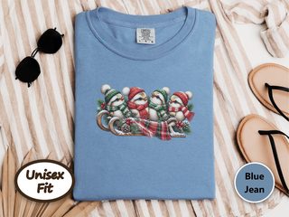 Cozy Winter Birds Sleigh doodle dog shirt - photo 8