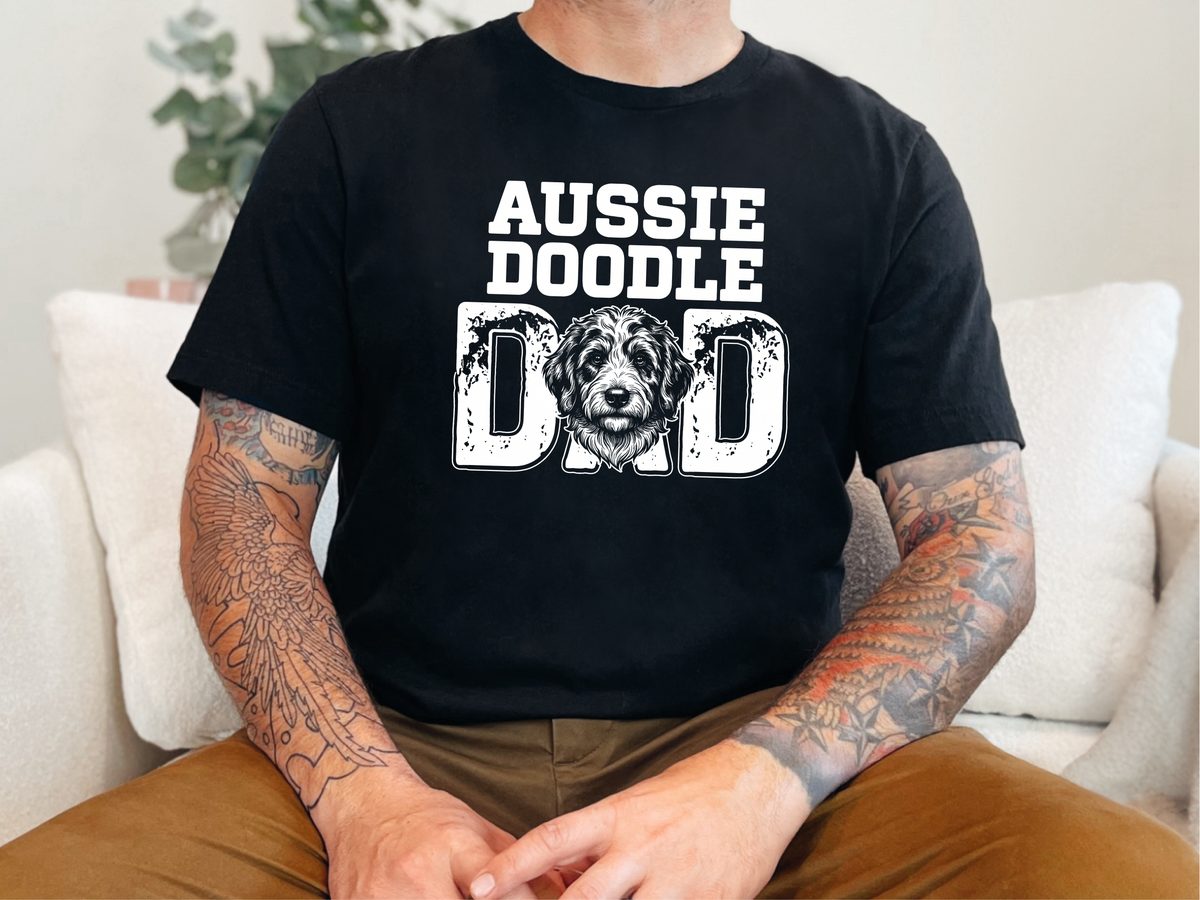 Aussiedoodle Dad Shirt - Funny Retro Dog Lover Tee for Men
