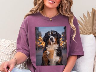 Comfort Colors Bernese Mountain Dog Iced Coffee Cool Dog doodle dog shirt - photo 5