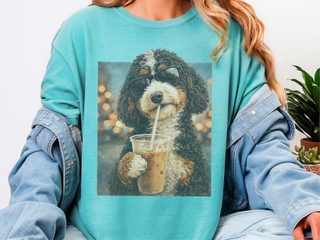 Comfort Colors Bernedoodle Iced Coffee Cool Dog doodle dog shirt - photo 8