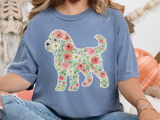 Comfort Colors Cockapoo Floral Silhouette doodle dog shirt - photo 6