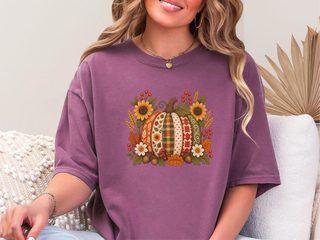 Patchwork Quilted Floral Pumpkin funny shirt - photo 5