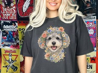 Comfort Colors Schnoodle Floral Face doodle dog shirt - photo 3