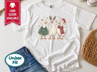 Festive Geese Christmas Trio funny shirt - photo 1