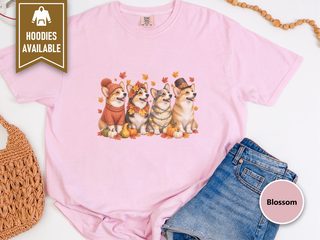 Colorful Autumn Corgi Dogs doodle dog shirt - photo 5