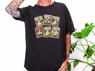 Vintage Goose Postage Stamps Collage funny shirt - photo 1