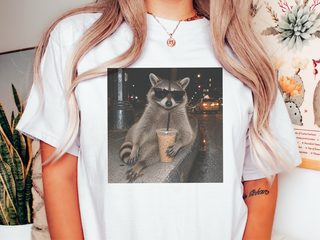 Cool Raccoon Iced Coffee funny shirt - photo 1