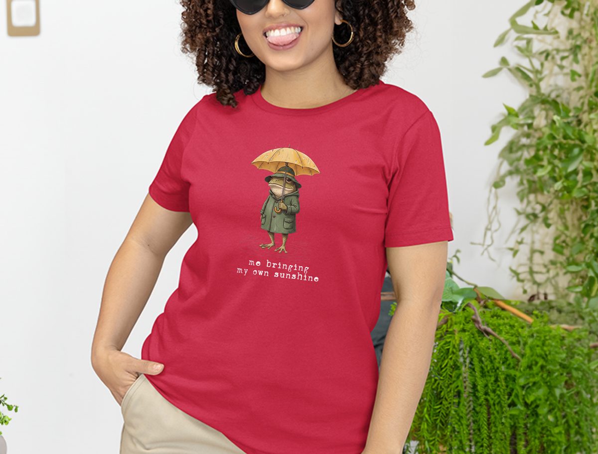 Me Bringing My Own Sunshine Frog Tee - Positive Vibes Mental Health