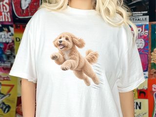 Running Maltipoo Speed Lines doodle dog shirt - photo 2