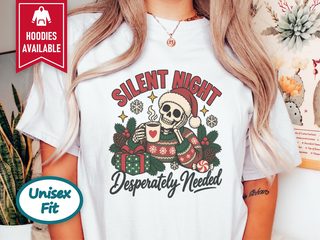 Skeleton Santa Silent Night Needed funny shirt - photo 1