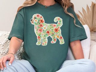 Comfort Colors Australian Doodle Floral Silhouette doodle dog shirt - photo 7