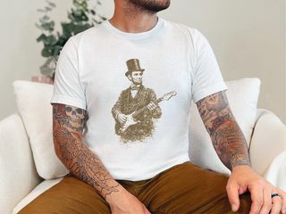 Abe Lincoln Rockin' Guitar Vintage funny shirt - photo 1