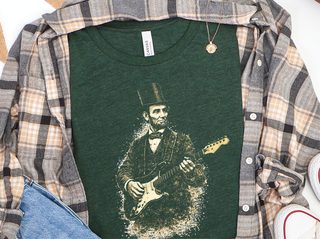 Abe Lincoln Rockin' Guitar Vintage funny shirt - photo 4