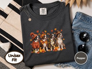 Boston Terrier Autumn Harvest doodle dog shirt - photo 4