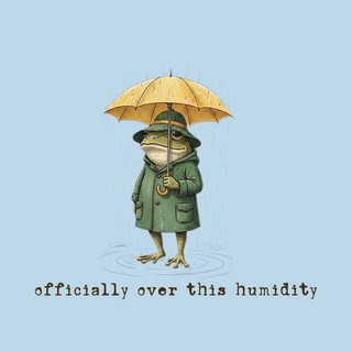 Officially Over This Humidity Grumpy Frog Funny Weather T-Shirt