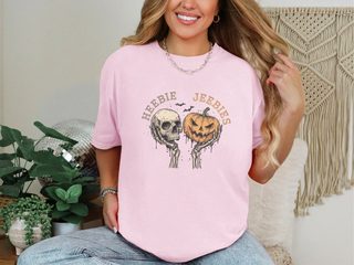 Skull Pumpkin Heebie Jeebies funny shirt - photo 3