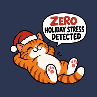 Zero Holiday Stress Cat Shirt Trendy Christmas Tee for Cat Lovers