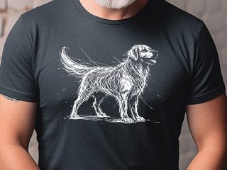 Golden Retriever Sketch funny shirt - photo 2