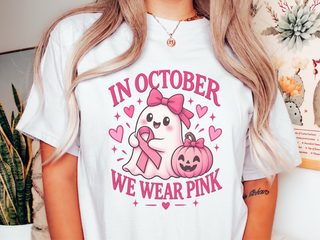 Cute Ghost Breast Cancer Awareness funny shirt - photo 1