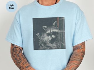 Raccoon Hitting A Bong funny shirt - photo 2