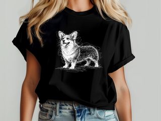 Pembroke Welsh Corgi Sketch funny shirt - photo 6