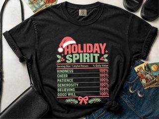 Holiday Spirit Nutrition Label funny shirt - photo 3