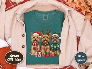 Festive Christmas Yorkie Trio doodle dog shirt - photo 7