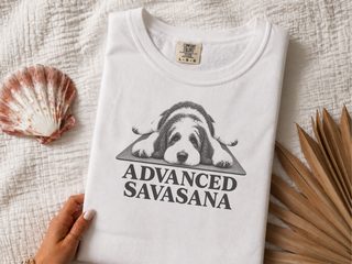 Sheepadoodle Advanced Savasana Yoga doodle dog shirt - photo 2