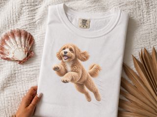 Flying Cavapoo Speed Lines doodle dog shirt - photo 1