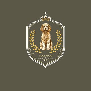 Cockapoo Royal Crest Vintage Dog Portrait T-Shirt for Pet Lovers