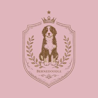 Bernedoodle Royal Crest Vintage Dog Illustration Comfort Colors Tee