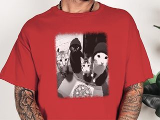 Cat Doorbell Pizza Box funny shirt - photo 3