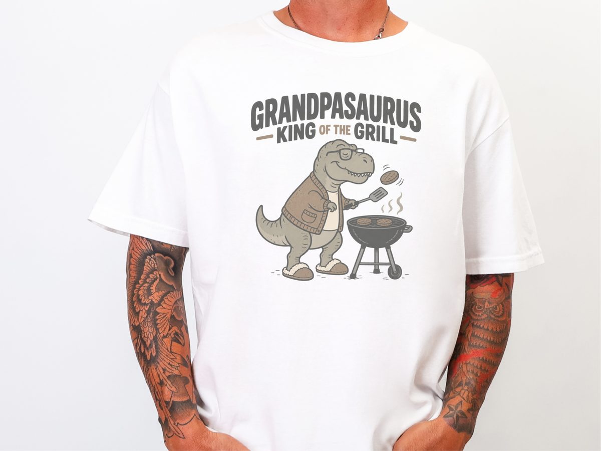 Grandpasaurus King Of Grill T-rex Grill Master Shirt Funny Grandpa