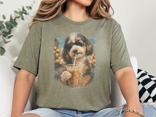 Aussiedoodle Iced Coffee Cool Dog doodle dog shirt - photo 4