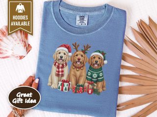 Golden Retriever Christmas Trio doodle dog shirt - photo 8