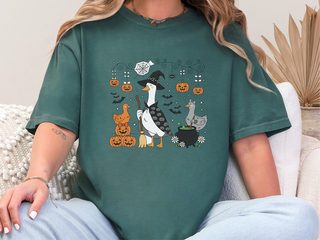Witch Goose Ducks Halloween funny shirt - photo 7