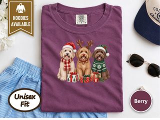 Christmas Goldendoodle Dog Trio doodle dog shirt - photo 3