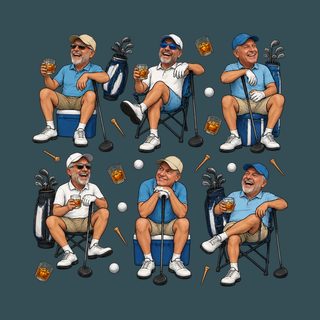 Laughing Golfer Whiskey Collage Funny Golf Shirt Golf Gift For Men